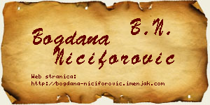 Bogdana Nićiforović vizit kartica